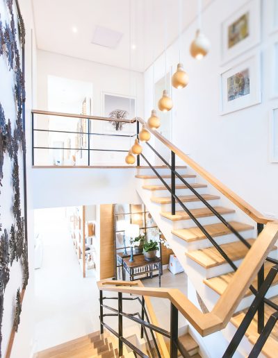 An interior view of a stairway in an Inlet Beach Florida home